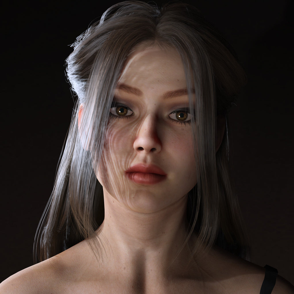 Realistic Female Character Evening Black Dress Fully Rigged Low-poly 3D model