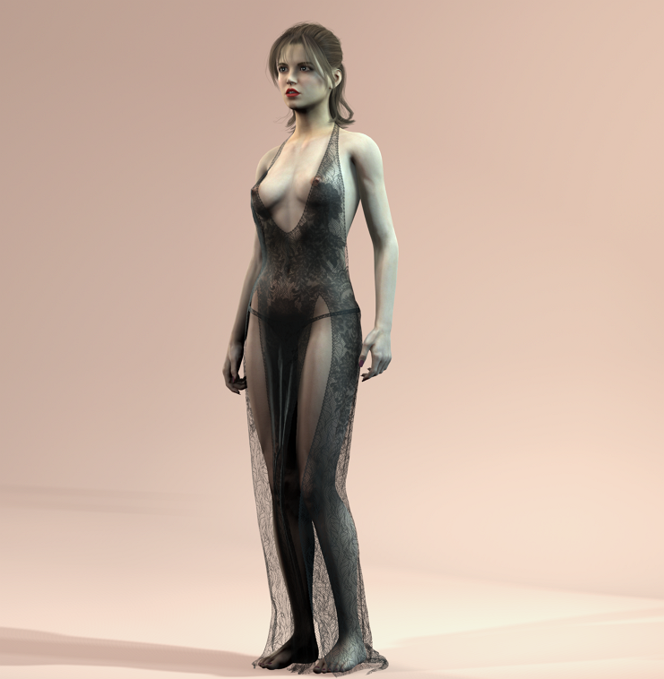 Realistic Female Character Elegant Style Rigged Game Ready Low-poly 3D model