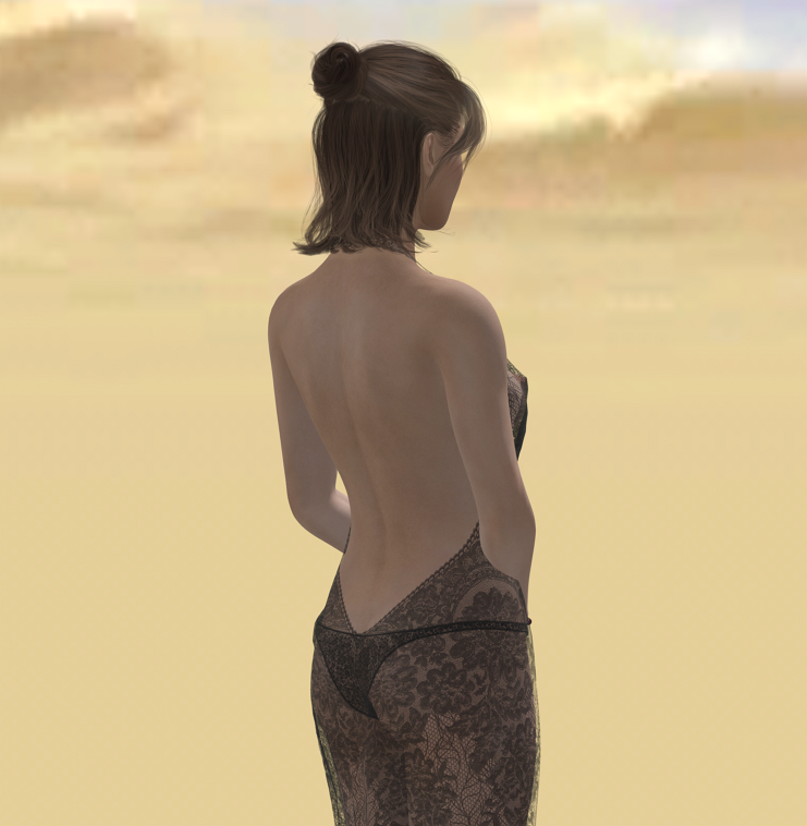 Realistic Female Character Elegant Style Rigged Game Ready Low-poly 3D model