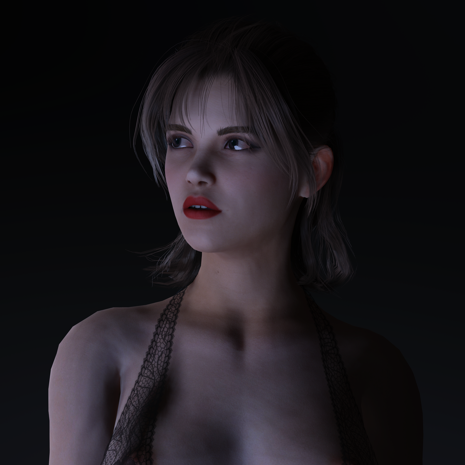 Realistic Female Character Elegant Style Rigged Game Ready Low-poly 3D model
