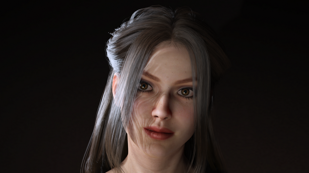 Realistic Female Character Evening Black Dress Fully Rigged Low-poly 3D model