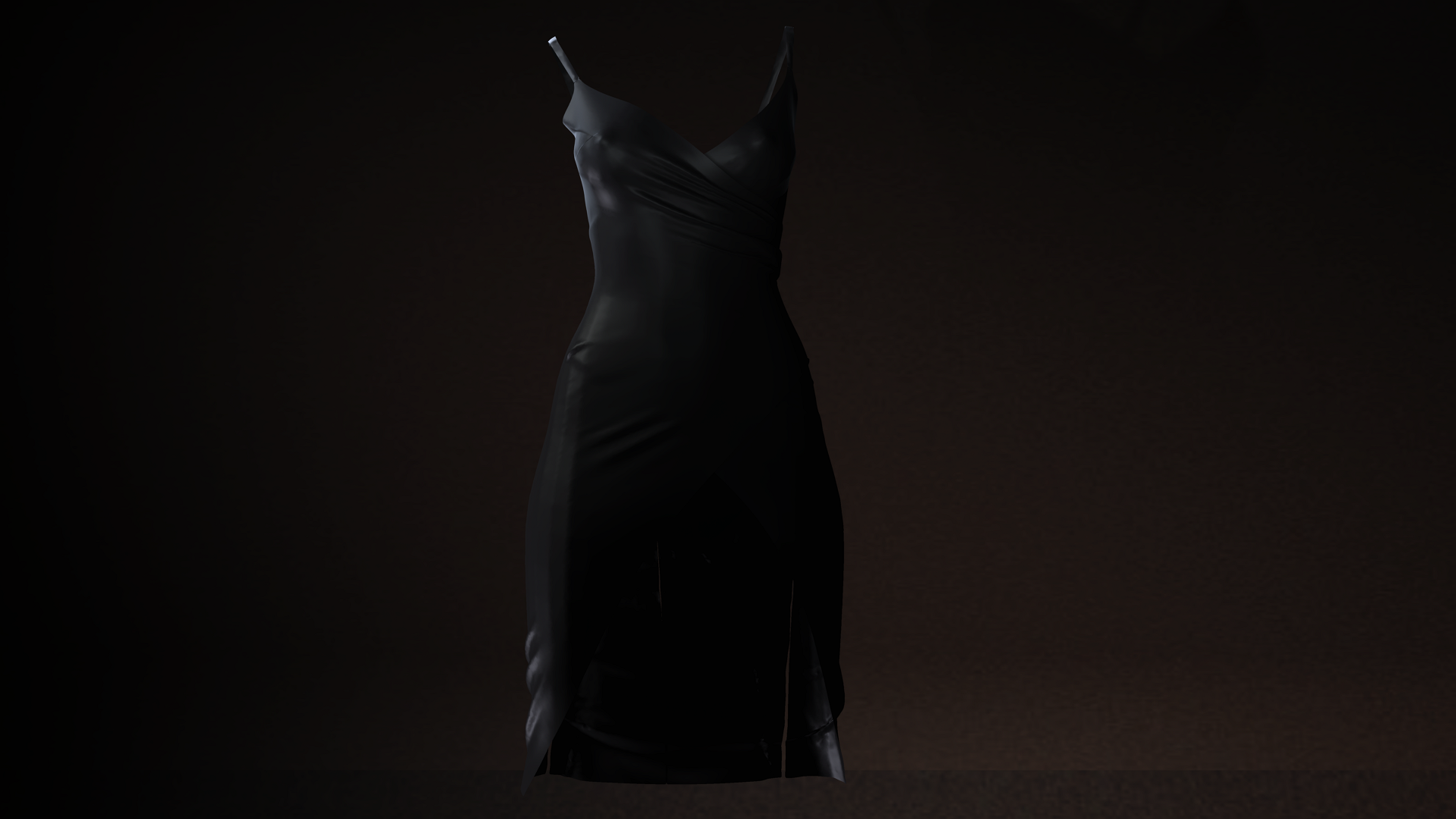 Realistic Female Character Evening Black Dress Fully Rigged Low-poly 3D model