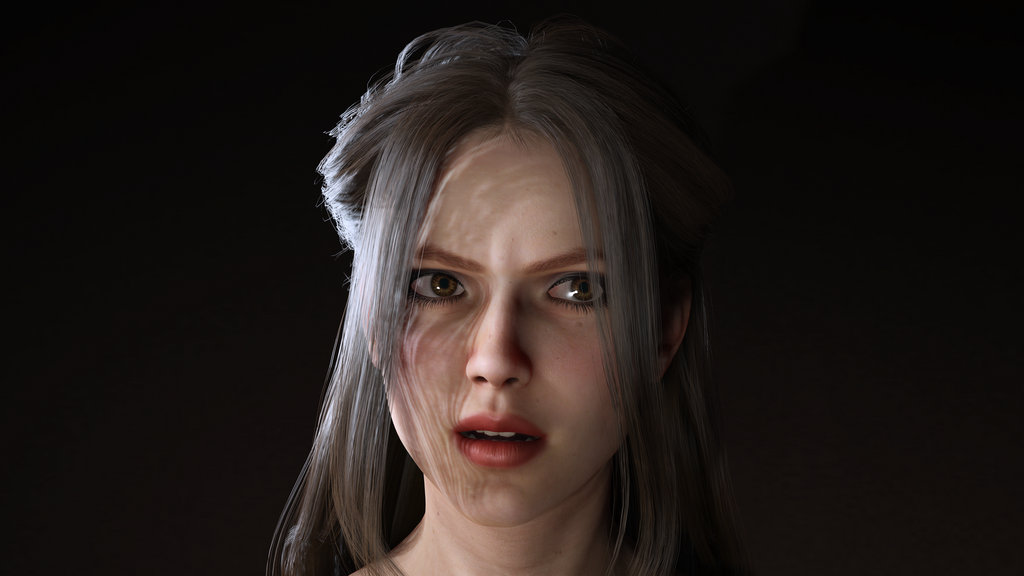 Realistic Female Character Evening Black Dress Fully Rigged Low-poly 3D model