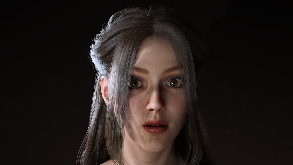 Realistic Female Character Evening Black Dress Fully Rigged Low-poly 3D model