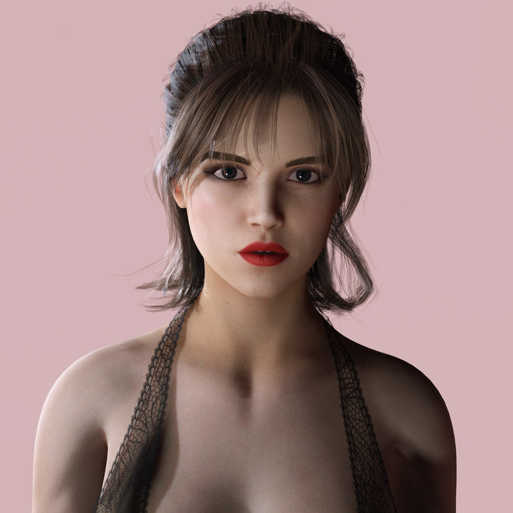 Realistic Female Character Elegant Style Rigged Game Ready Low-poly 3D model