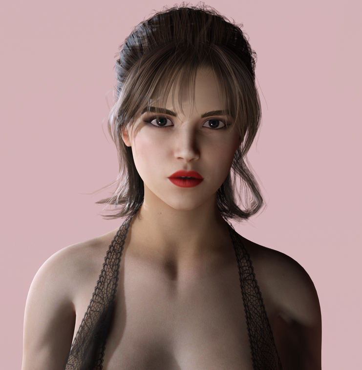 Realistic Female Character Elegant Style Rigged Game Ready Low-poly 3D model