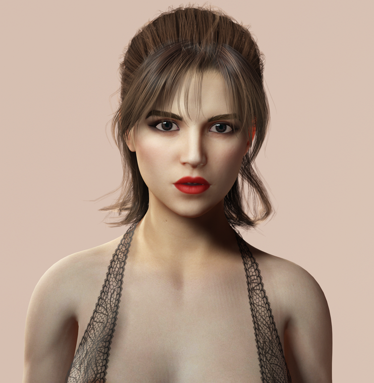 Realistic Female Character Elegant Style Rigged Game Ready Low-poly 3D model