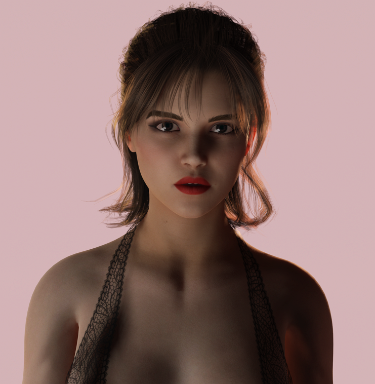 Realistic Female Character Elegant Style Rigged Game Ready Low-poly 3D model