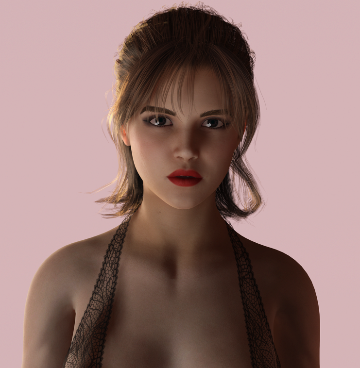 Realistic Female Character Elegant Style Rigged Game Ready Low-poly 3D model