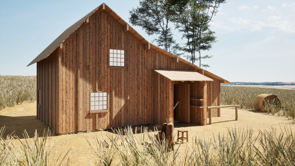 Little House on the Prairie Low-poly 3D model