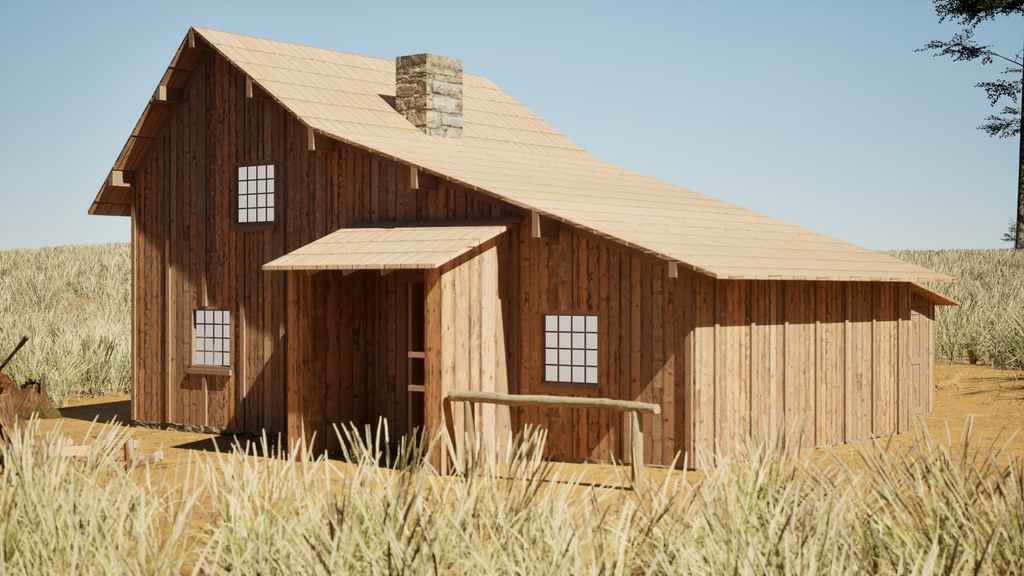 Little House on the Prairie Low-poly 3D model