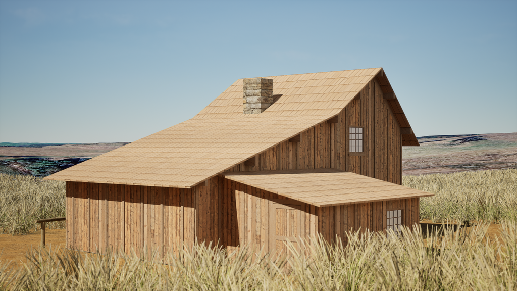 Little House on the Prairie Low-poly 3D model