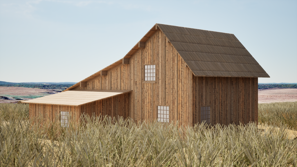 Little House on the Prairie Low-poly 3D model